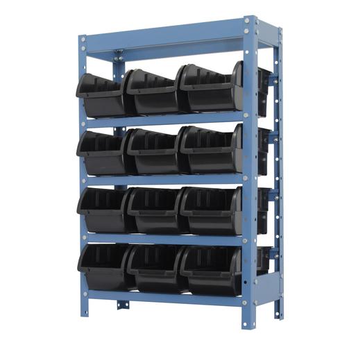 Estante metálica com 12 gavetas n°5 preta - NE12/5P Estante metálica com 12 gavetas n°5 preta - NE12/5P