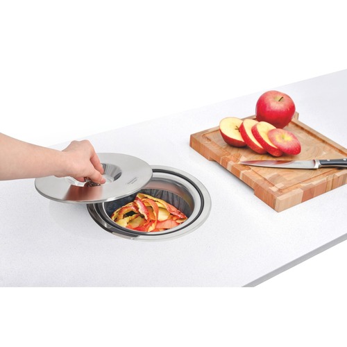 Lixeira de embutir aço em inox balde plástico 5 L - Clean Round Lixeira de embutir aço em inox balde plástico 5 L - Clean Round