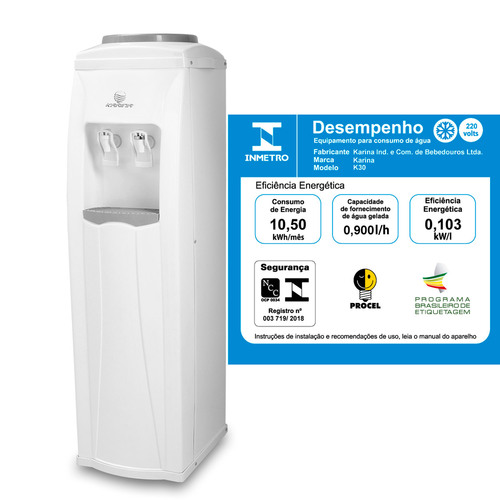Bebedouro de coluna refrigerado por compressor branco - K30 220V Bebedouro de coluna refrigerado por compressor branco - K30 220V