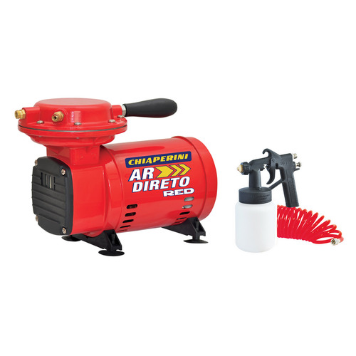 Compressor de ar direto 2,3 pés com pistola e mangueira - RED 110V/220V Compressor de ar direto 2,3 pés com pistola e mangueira - RED 110V/220V
