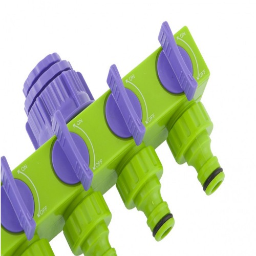 Derivação para mangueira com 4 saídas ajustáveis 1/2 Derivação para mangueira com 4 saídas ajustáveis 1/2