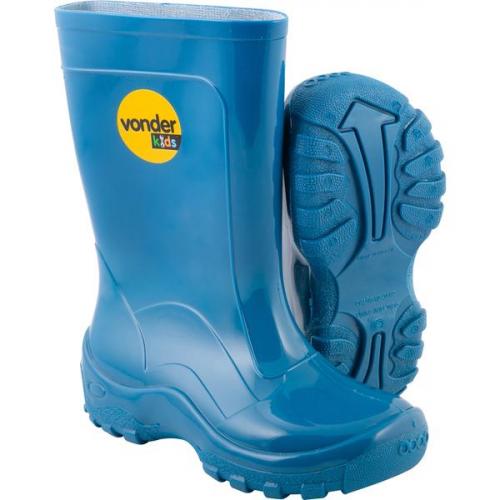 Bota infantil de PVC azul com forro Bota infantil de PVC azul com forro
