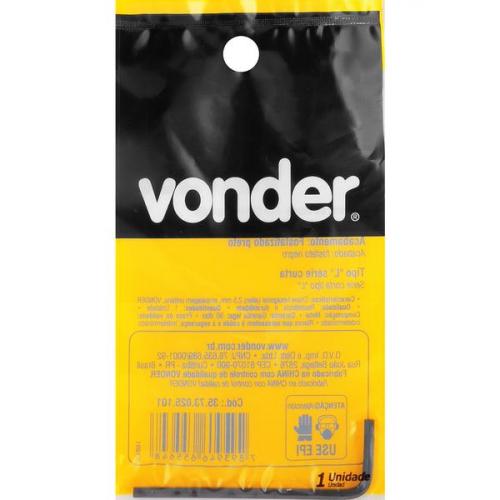 Chave allen 2,5 mm aço cromo vanádio Chave allen 2,5 mm aço cromo vanádio