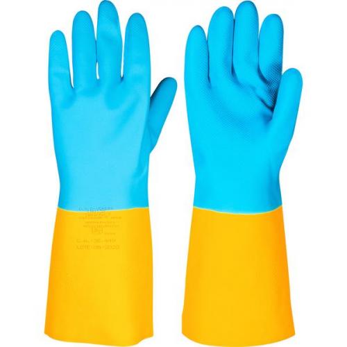 Luva de látex/neoprene pequena amarela e azul LNV 100 Luva de látex/neoprene pequena amarela e azul LNV 100