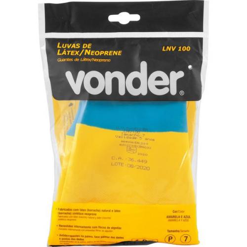 Luva de látex/neoprene pequena amarela e azul LNV 100 Luva de látex/neoprene pequena amarela e azul LNV 100
