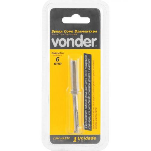 Serra copo diamantada 6 mm refrigerada com haste de 6,3 mm Serra copo diamantada 6 mm refrigerada com haste de 6,3 mm