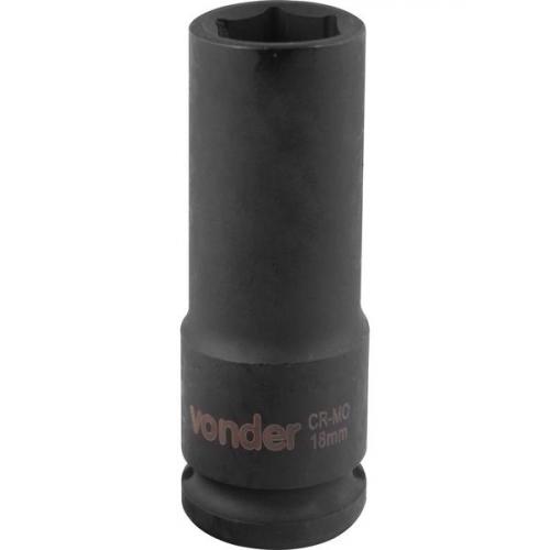 Soquete sextavado de impacto longo 18 mm encaixe 1/2 Soquete sextavado de impacto longo 18 mm encaixe 1/2