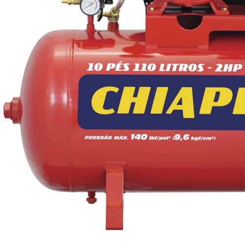 Compressor de ar 10 pés 110L 2 hp 140 libras monofásico - 10/110 RED Compressor de ar 10 pés 110L 2 hp 140 libras monofásico - 10/110 RED