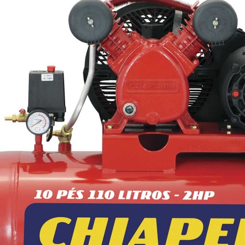Compressor de ar 10 pés 110L 2 hp 140 libras monofásico - 10/110 RED Compressor de ar 10 pés 110L 2 hp 140 libras monofásico - 10/110 RED
