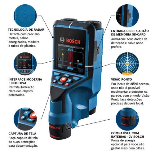 Detector de materiais com profundidade de 20 cm - D-TECT200C Detector de materiais com profundidade de 20 cm - D-TECT200C
