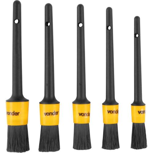 Jogo de pincéis para detalhamento automotivo com 5 peças Jogo de pincéis para detalhamento automotivo com 5 peças