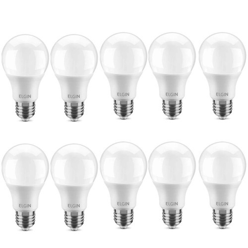 Kit 10 Lâmpadas led bulbo 6W 540 lúmens branca fria - A55 110V/220V Kit 10 Lâmpadas led bulbo 6W 540 lúmens branca fria - A55 110V/220V