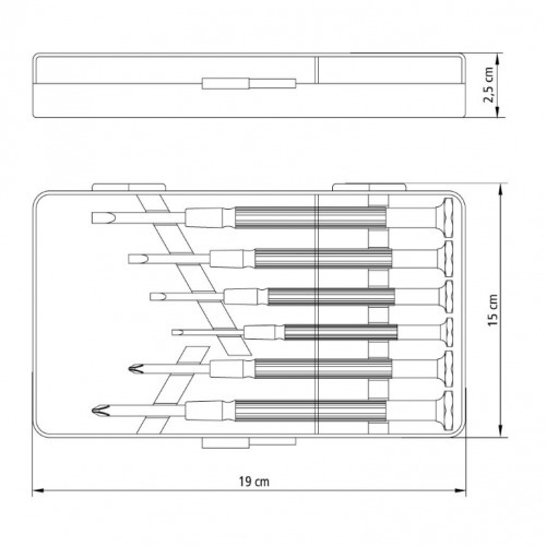 Jogo de chaves para relojoeiro com 6 peças Jogo de chaves para relojoeiro com 6 peças