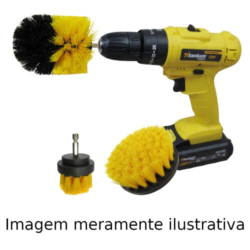 Jogo de escovas rotativas para furadeira e parafusadeira com 03 peças Jogo de escovas rotativas para furadeira e parafusadeira com 03 peças