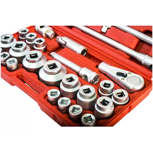 Jogo de soquete estriado 21 a 65 mm encaixe 3/4 Jogo de soquete estriado 21 a 65 mm encaixe 3/4