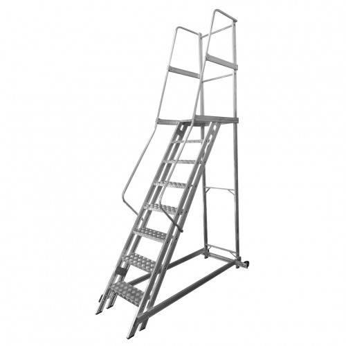 Escada plataforma de alumínio 2.0 m c/ 7 degraus + patamar Escada plataforma de alumínio 2.0 m c/ 7 degraus + patamar
