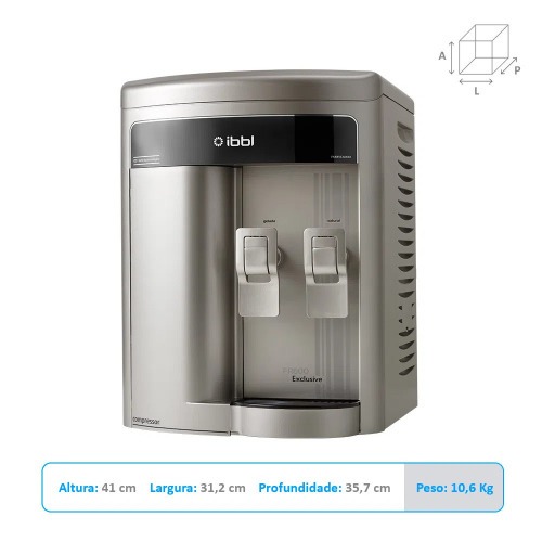 Purificador de água refrigerado por compressor prata - FR600 Exclusive 110V Purificador de água refrigerado por compressor prata - FR600 Exclusive 110V