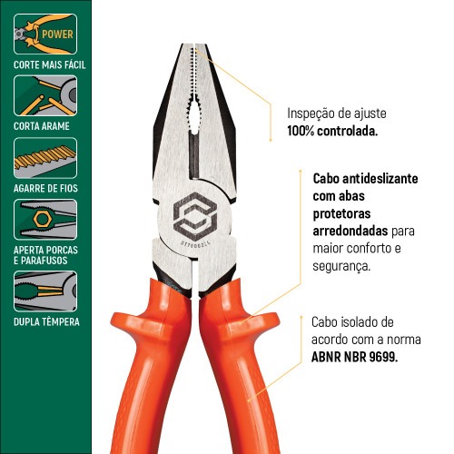 Alicate universal isolado 8 Alicate universal isolado 8