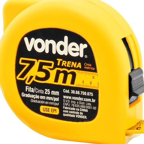 Trena com fita de aço 25 mm x 7,5 mm com trava Trena com fita de aço 25 mm x 7,5 mm com trava