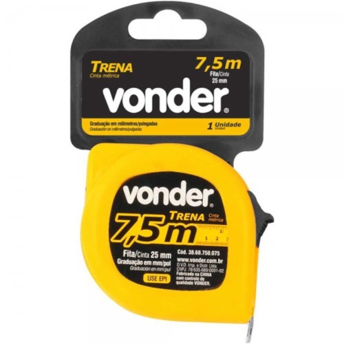 Trena com fita de aço 25 mm x 7,5 mm com trava Trena com fita de aço 25 mm x 7,5 mm com trava