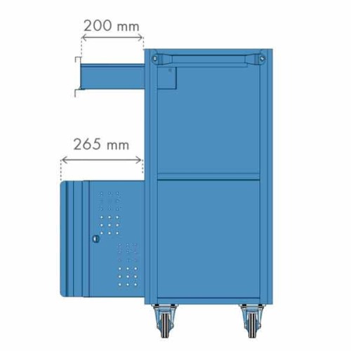 Carrinho para ferramentas aberto com 1 gaveta 2 portas - NC-9 Carrinho para ferramentas aberto com 1 gaveta 2 portas - NC-9