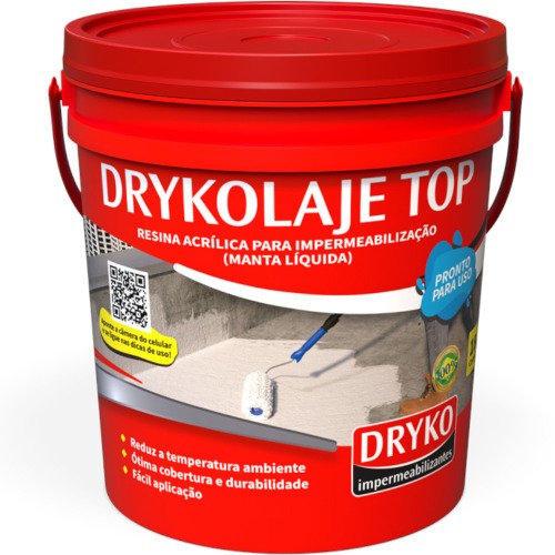Manta líquida impermeabilizante para lajes 4kg - DRYKOLAJE TOP Manta líquida impermeabilizante para lajes 4kg - DRYKOLAJE TOP