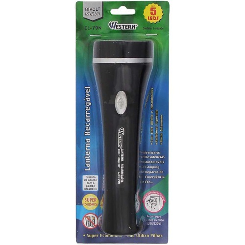 Lanterna a bateria 4V recarregável com 5 Leds - EL-79N 110V/220V Lanterna a bateria 4V recarregável com 5 Leds - EL-79N 110V/220V