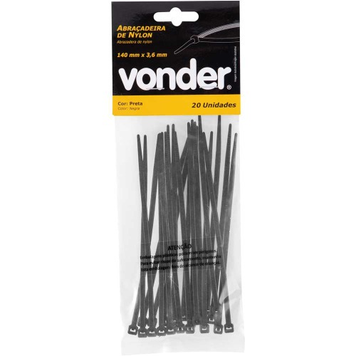 Abraçadeira de nylon 14 cm com 20 peças Abraçadeira de nylon 14 cm com 20 peças