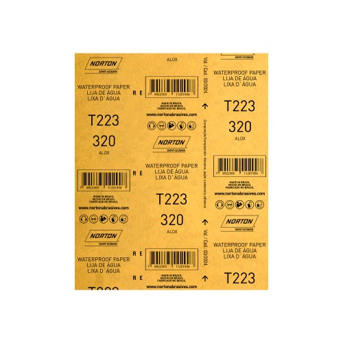 Folha de lixa D'água 225 x 275 mm - T223 Folha de lixa D'água 225 x 275 mm - T223