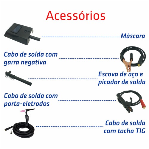 Inversora de solda multiprocesso 200A para Eletrodo revestido E Tig AC/DC - STIG200ALU 220V Inversora de solda multiprocesso 200A para Eletrodo revestido E Tig AC/DC - STIG200ALU 220V