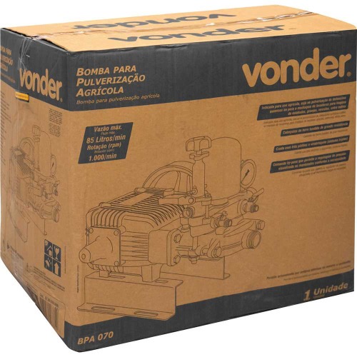 Bomba pulverizadora agrícola de pistão 85 l/min. Sem motor - BPA 070 Bomba pulverizadora agrícola de pistão 85 l/min. Sem motor - BPA 070