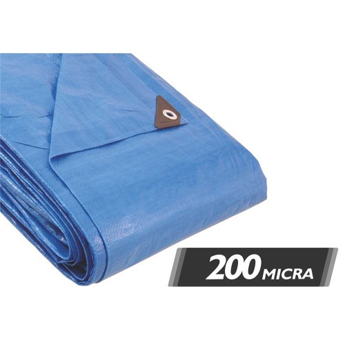 Lona reforçada de polietileno azul 15 m x 6 m Lona reforçada de polietileno azul 15 m x 6 m