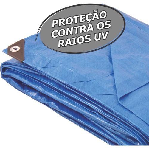 Lona reforçada de polietileno azul 10 m x 5 m Lona reforçada de polietileno azul 10 m x 5 m