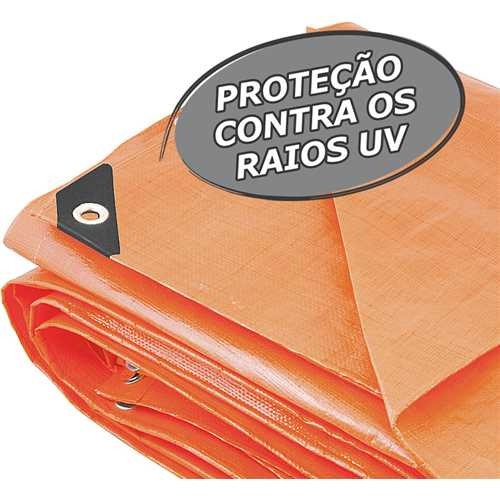 Lona reforçada de polietileno laranja 6 m x 4 m Lona reforçada de polietileno laranja 6 m x 4 m