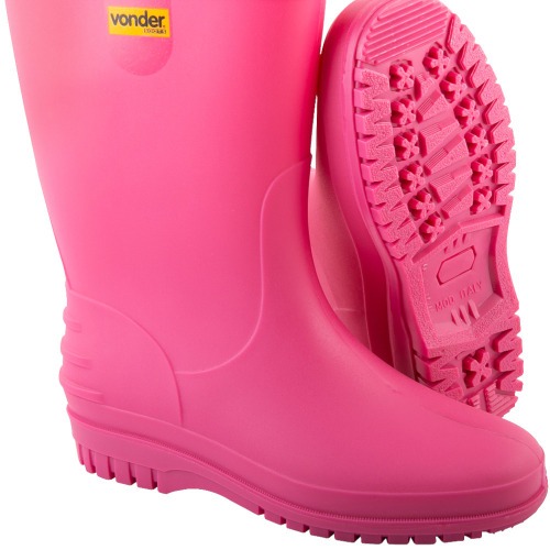 Bota de PVC rosa com forro Bota de PVC rosa com forro