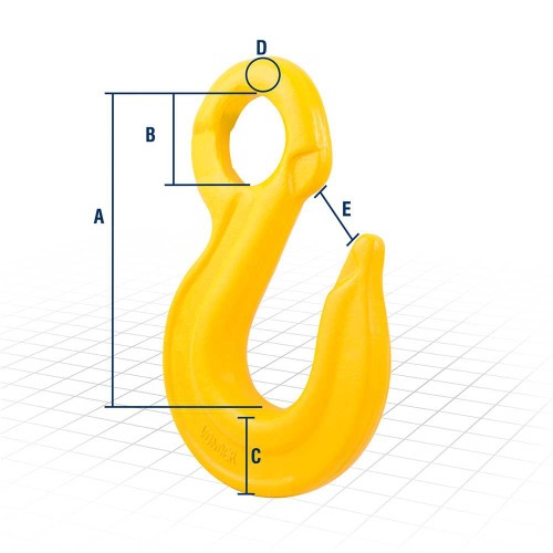 Gancho de aço com olhal sem trava Gancho de aço com olhal sem trava