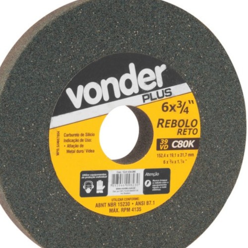 Rebolo reto para metal duro 6 Rebolo reto para metal duro 6