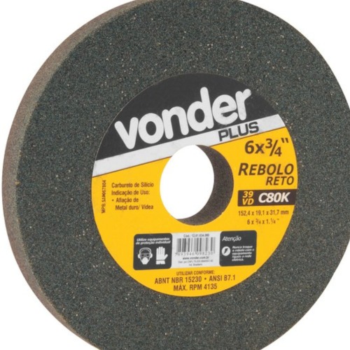 Rebolo reto para metal duro 6 Rebolo reto para metal duro 6