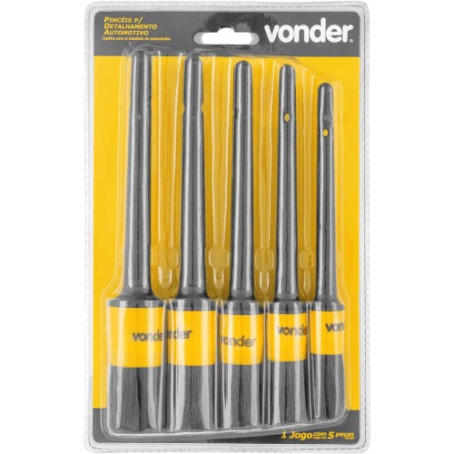 Jogo de pincéis para detalhamento automotivo com 5 peças Jogo de pincéis para detalhamento automotivo com 5 peças