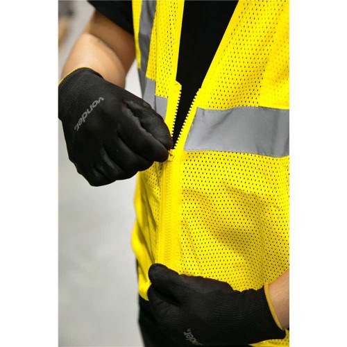 Colete refletivo tipo blusão com bolso e ziper amarelo - CV 104 Colete refletivo tipo blusão com bolso e ziper amarelo - CV 104