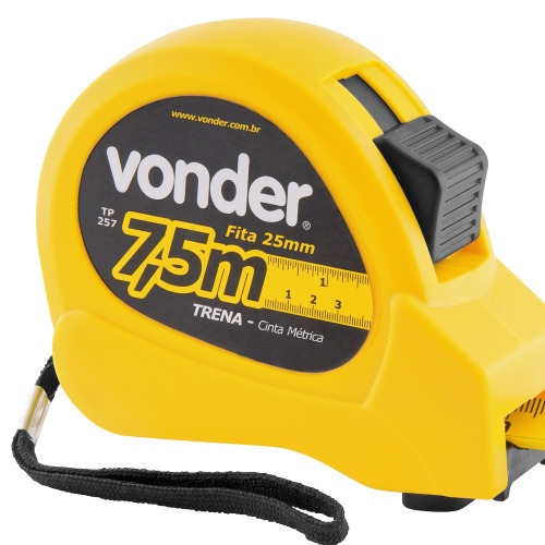 Trena com fita de aço 25 mm x 7,5 m com trava Trena com fita de aço 25 mm x 7,5 m com trava