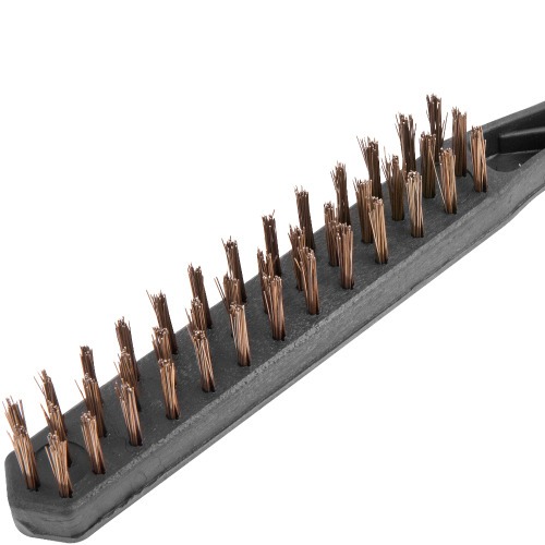 Escova manual com cerdas de aço 3 fileiras com cabo Escova manual com cerdas de aço 3 fileiras com cabo