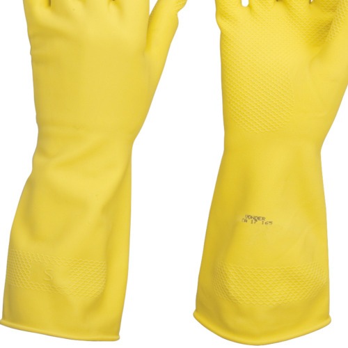 Luva de látex antiderrapante com forro amarela M Luva de látex antiderrapante com forro amarela M
