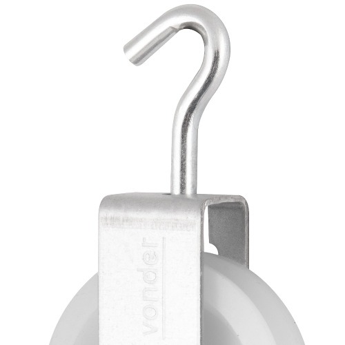 Roldana plástica 6 cm com gancho Roldana plástica 6 cm com gancho
