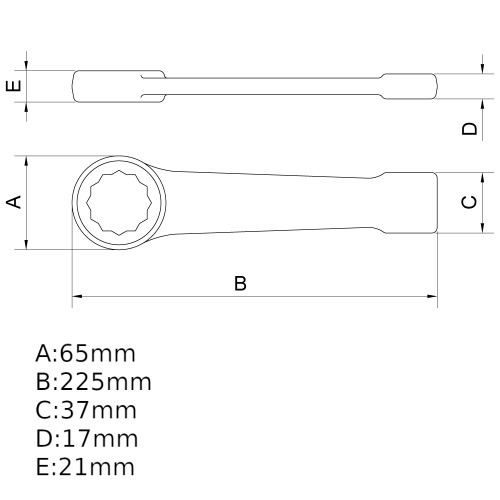 Chave estrela de bater 41 mm aço cromo vanádio Chave estrela de bater 41 mm aço cromo vanádio