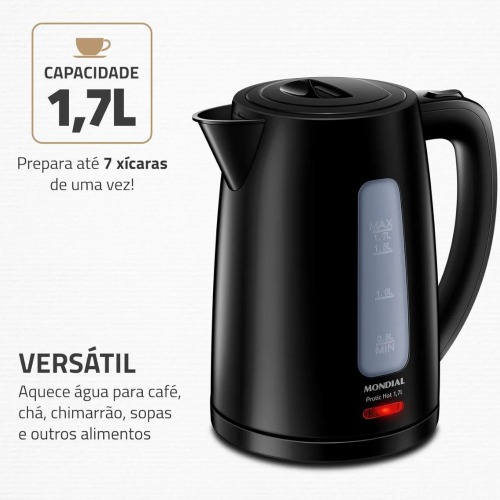 Chaleira elétrica 1,7 litros 1850 watts Pratic Hot - CE-17 110V Chaleira elétrica 1,7 litros 1850 watts Pratic Hot - CE-17 110V