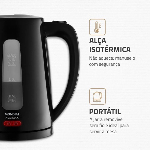 Chaleira elétrica 1,7 litros 1850 watts Pratic Hot - CE-17 110V Chaleira elétrica 1,7 litros 1850 watts Pratic Hot - CE-17 110V
