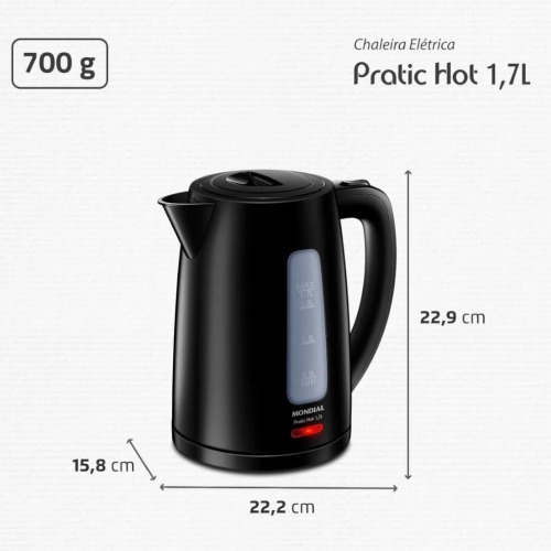Chaleira elétrica 1,7 litros 1850 watts Pratic Hot - CE-17 110V Chaleira elétrica 1,7 litros 1850 watts Pratic Hot - CE-17 110V
