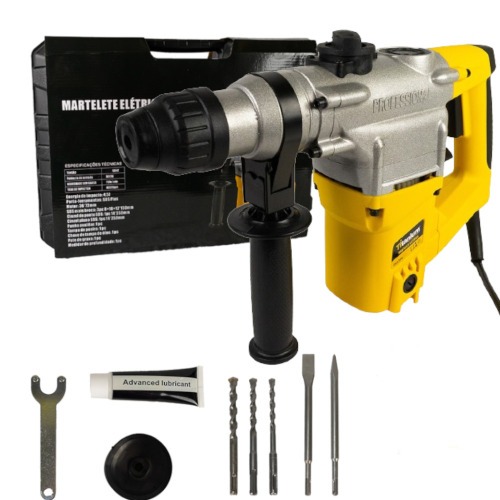 Martelete Perfurador e Rompedor 900W 4,5 joules Sds Plus com acessórios e maleta - 07656 110V Martelete Perfurador e Rompedor 900W 4,5 joules Sds Plus com acessórios e maleta - 07656 110V