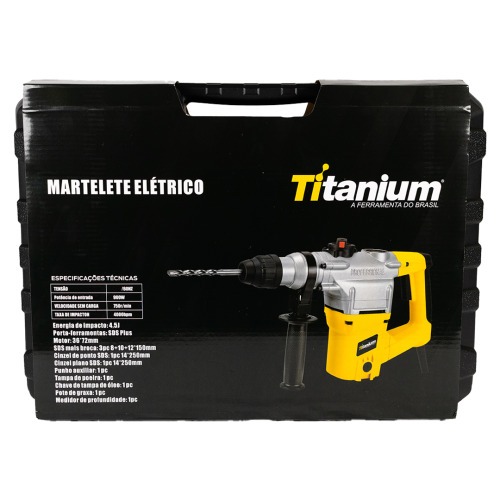 Martelete Perfurador e Rompedor 900W 4,5 joules Sds Plus com acessórios e maleta - 07656 110V Martelete Perfurador e Rompedor 900W 4,5 joules Sds Plus com acessórios e maleta - 07656 110V